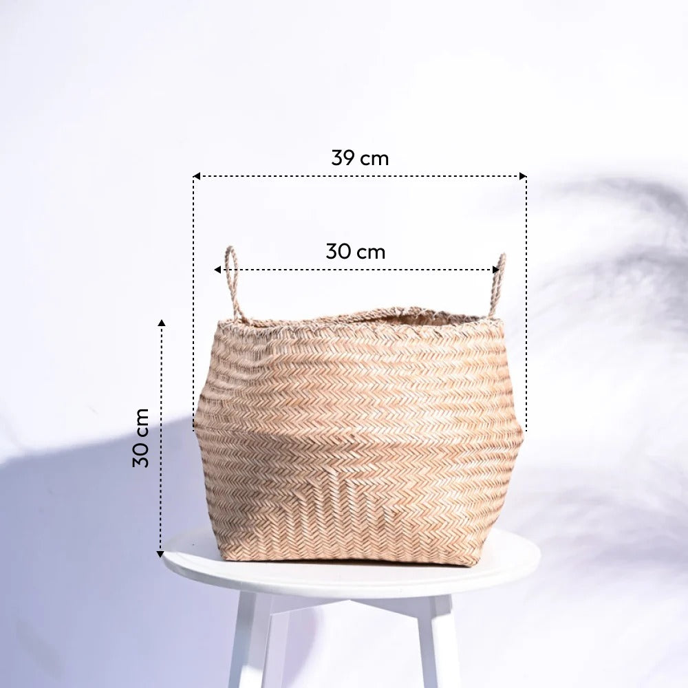 Handwoven Natural Wicker Planter Basket – Decorative Indoor Plant Basket for Home & Office
