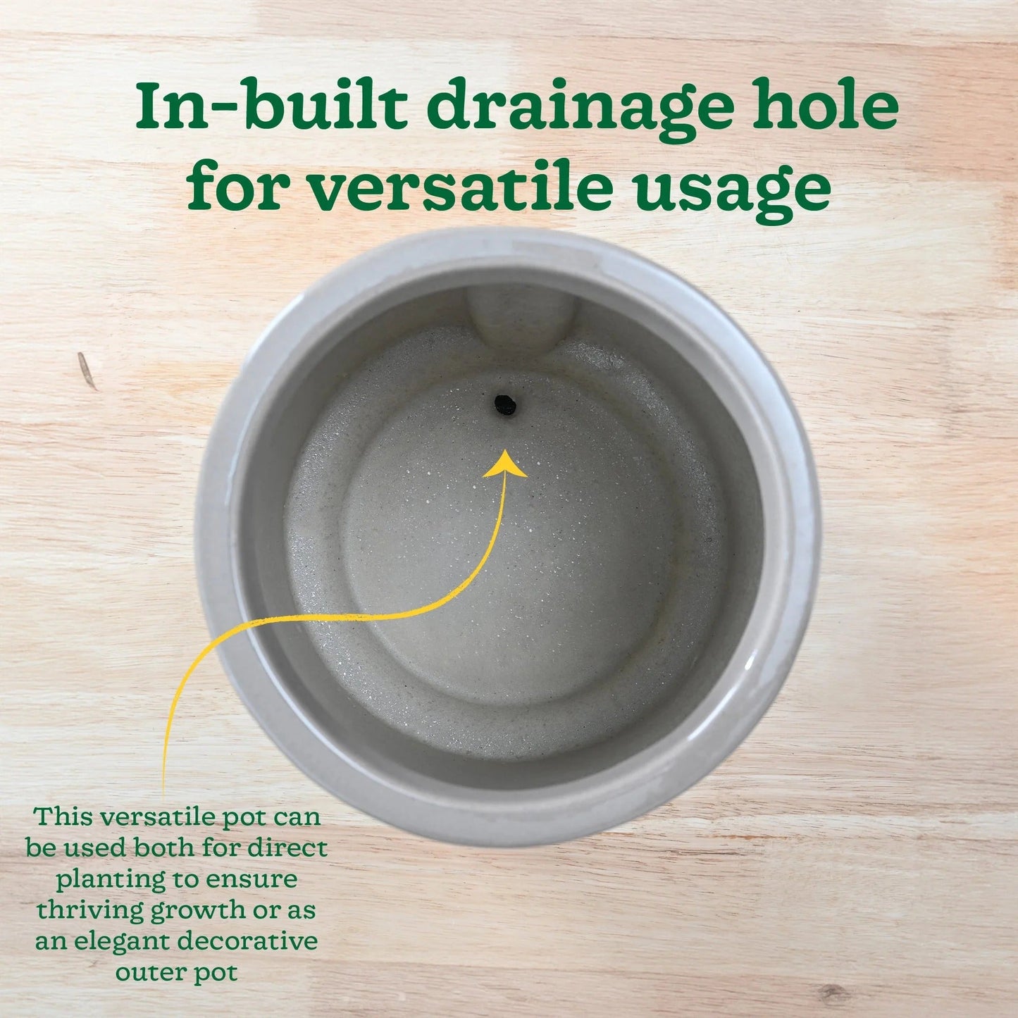 Modern Ceramic Planter with Drainage Tray – Decorative Indoor Flower Pot for Home & Office